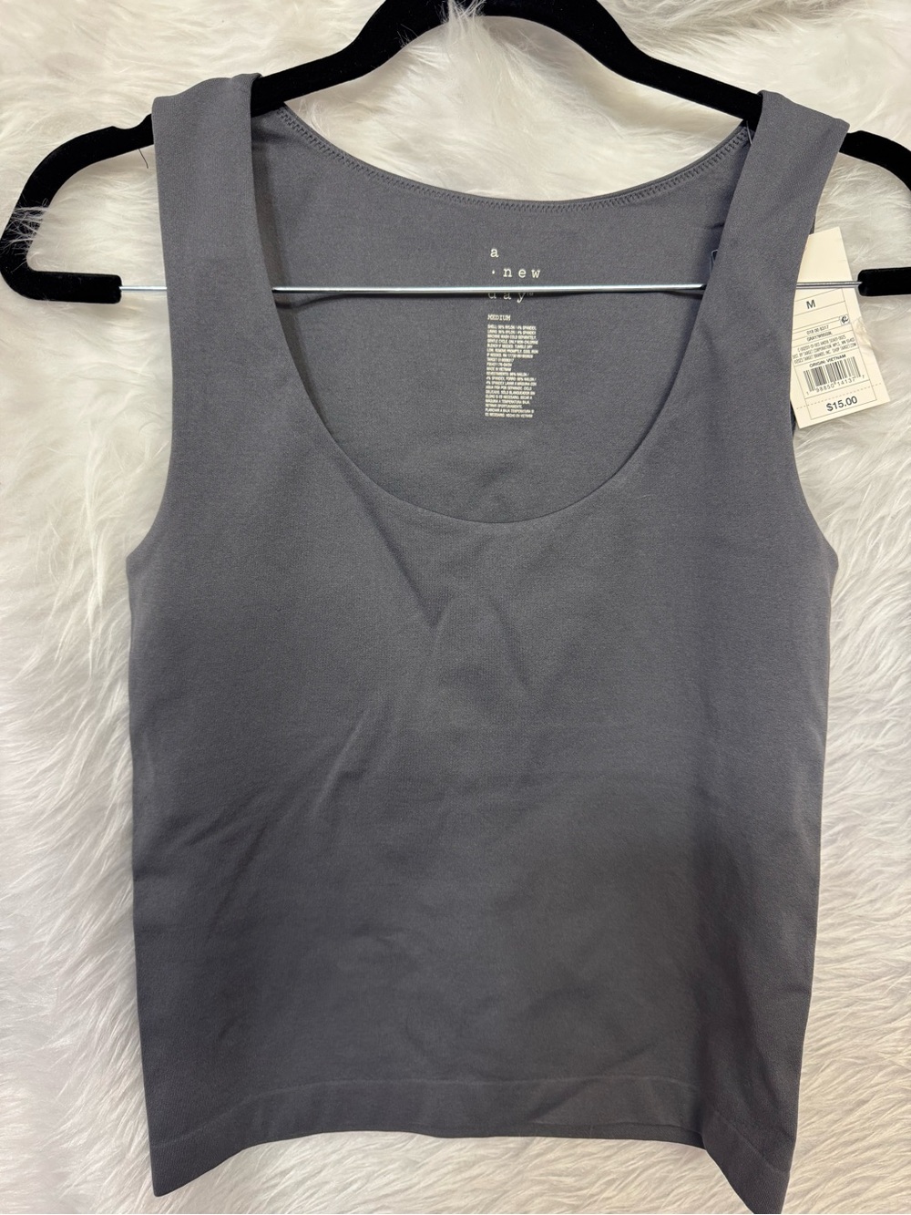 a new day Gray Scoop Neck Tank Top